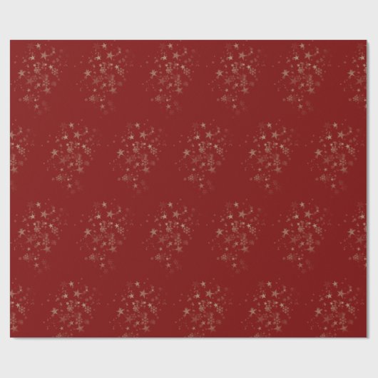 Red Elegant Gold Star Holiday New year Gifts  Geschenkpapier (Flach)