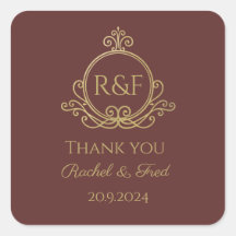 Red Elegant Golden Calligraphy Wedding Danke