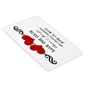 Red Elegant Hearts speichern das Date Magnet (Rechte Seite)