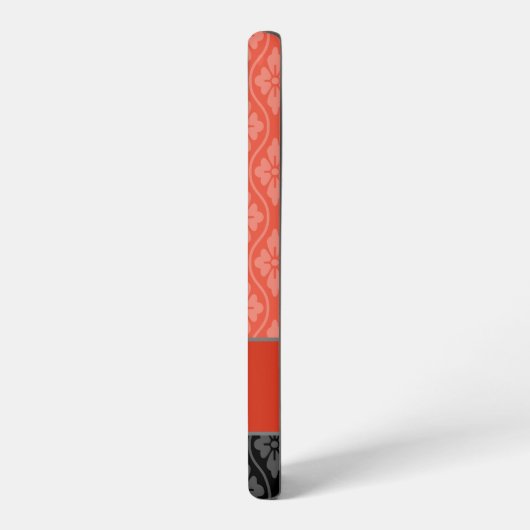 Red Elegant Japanese Tatewaku Pattern Samsung Galaxy Hülle (Linke Seite)