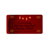 Red Elegant Lettered Calligaphy Script Address Adressaufkleber (Vorne)