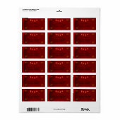 Red Elegant Lettered Calligaphy Script Address Adressaufkleber (Vorne)