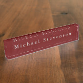 Red Elegant Modern Desk Namplate Namensplakette (Seite)