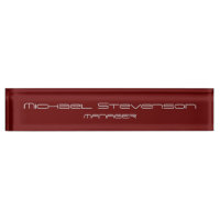 Red Elegant Modern Desk Namplate