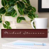 Red Elegant Modernes Script Desk Namplate Namensplakette