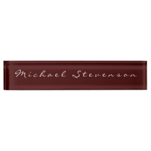 Red Elegant Modernes Script Desk Namplate Namensplakette