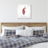 Red Elegant Peacock Canvas Print Leinwanddruck (Insitu (Schlafzimmer))