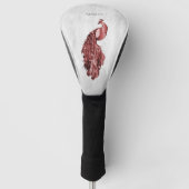 Red Elegant Peacock Golf Head Cover Golf Headcover (Vorderseite)