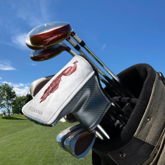 Red Elegant Peacock Golf Head Cover Headcover