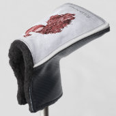 Red Elegant Peacock Golf Head Cover Headcover (3/4 Vorderseite)