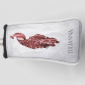 Red Elegant Peacock Golf Head Cover Headcover (Vorderseite)