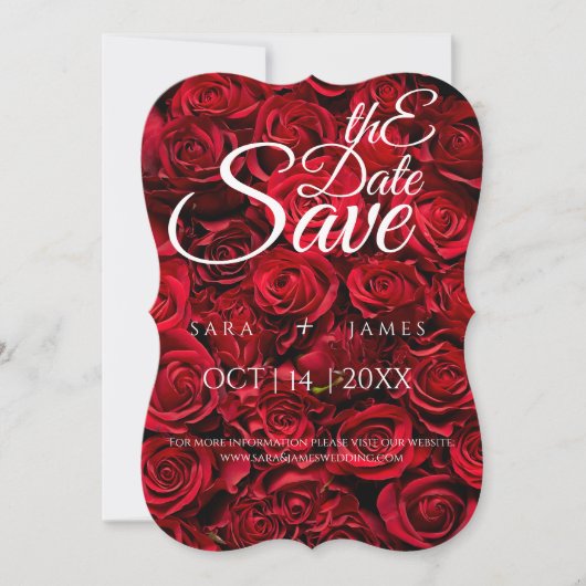 Red Elegant Save the Date Card (Vorderseite)