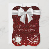 Red Elegant Save the Date Card (Vorderseite)