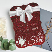 Red Elegant Save the Date Card