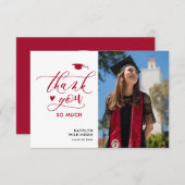 Red Elegant Script Minimalistisch Abschluss Vielen Einladung (Vorne/Hinten)