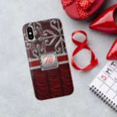 Red Elegant Silver Monogram Case-Mate iPhone Hülle