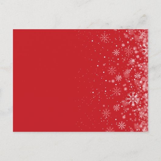 Red Elegant Simple Frohe Weihnachten Schneeflocken (Rückseite)