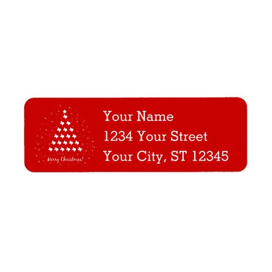 Red Elegant Texas Christmas Tree Label (Vorne)