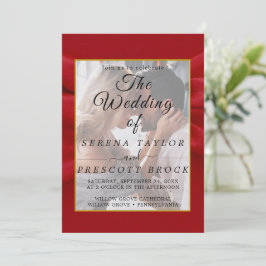 Red Elegant Vellum Wedding Einladung