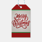 Red elegante Frohe Weihnachtskalligraphie minimali Geschenkanhänger (Vorderseite)