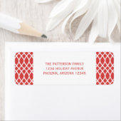 Red Elegante Lattice Holiday Address Labels (Insitu)