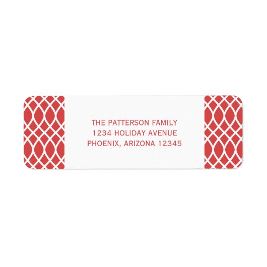 Red Elegante Lattice Holiday Address Labels (Vorne)
