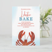 Red Elegante Seafood Bake Custom Einladung (Stehend Vorderseite)