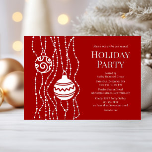 Red Elegantes Weihnachtsfest Party Corporate Holid Folieneinladung