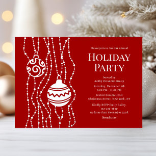 Red Elegantes Weihnachtsfest Party Corporate Holid Folieneinladung