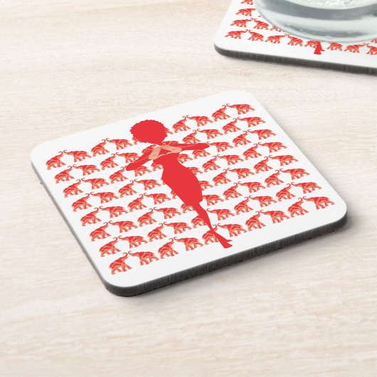 Red Elephant Cork Untersetzer (Linke Seite)