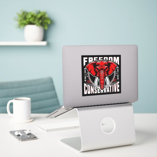 Red Elephant | Faith Family Freedservative Aufkleber (Laptop auf Schreibtisch)
