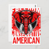 Red Elephant | Faith Family Freedservative Postkarte (Vorne/Hinten)