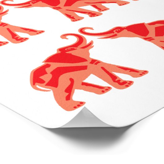 Red Elephant Poster (Ecke)