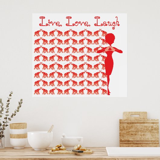 Red Elephant Poster (Küche)