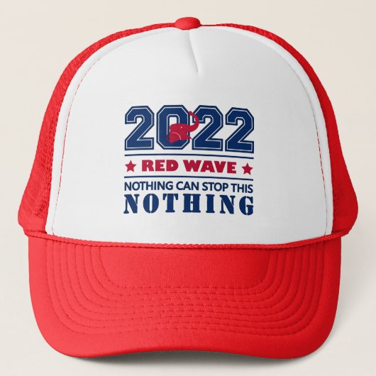 Red Elephant RED WAVE 2022 Midterm Elections USA Truckerkappe (Vorderseite)