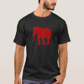 Red Elephant Silhouette Zoologe World Elephant D T-Shirt (Vorderseite)