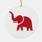 Red Elephant Weihnachtsbaum Keramik Ornament (Vorne)