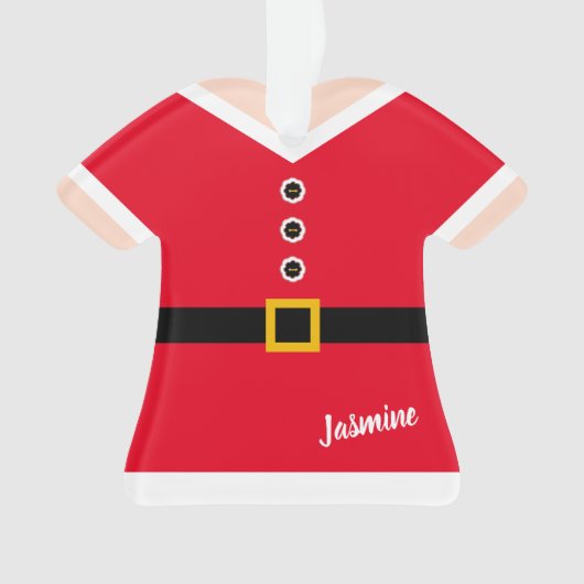 Red Elf Anzug Personalisiert Weihnachten Ornament (Vorderseite)