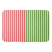Red & Elf Green Candy Striping Streifen Badematte (Vorderseite)