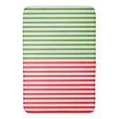 Red & Elf Green Candy Striping Streifen Badematte (Vorderseite Vertikal)