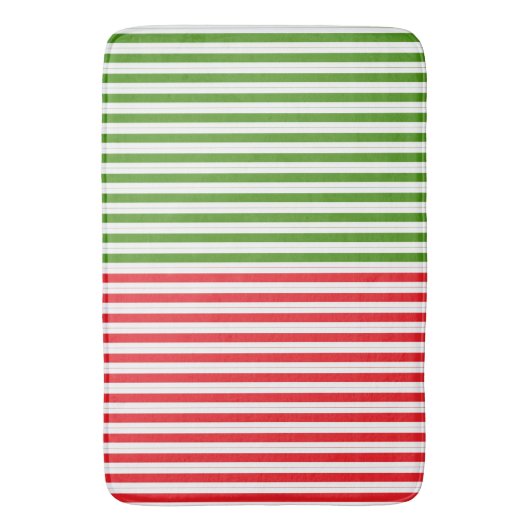 Red & Elf Green Candy Striping Streifen Badematte (Vorderseite Vertikal)