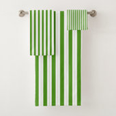 Red & Elf Green Candy Striping Streifen Badhandtuch Set (Insitu)