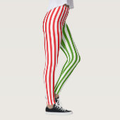 Red & Elf Green Candy Striping Streifen Leggings (Rechts)