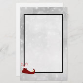 Red Elf Shoe auf Silver Bokeh Hintergrund Briefpapier (Vorne/Hinten)