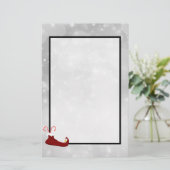 Red Elf Shoe auf Silver Bokeh Hintergrund Briefpapier (Stehend Vorderseite)