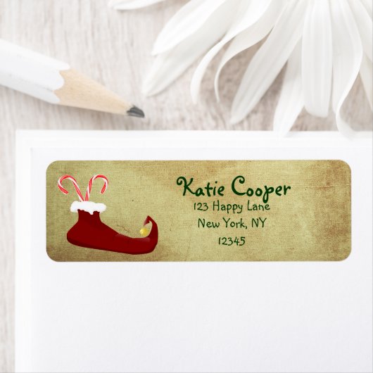 Red Elf Slipper mit Candy Canes (Insitu)