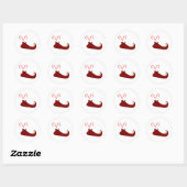 Red Elf Slipper mit Candy Canes Round Sticker (Blatt)