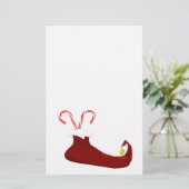 Red Elf Slipper mit Candy Canes Scrapbook Paper Briefpapier (Stehend Vorderseite)
