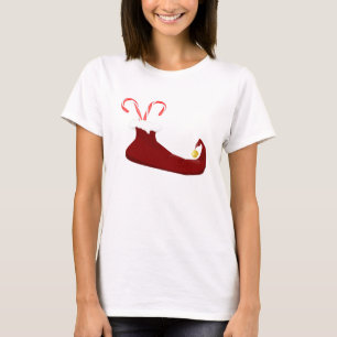 Red Elf Slipper mit Candy Canes T-Shirt