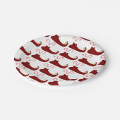 Red Elf Slippers mit Candy Canes Pappteller (Schrägansicht)